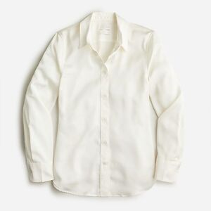 NWT J.Crew womens Slim-fit drapey shirt BL104 / Ivory / size 12